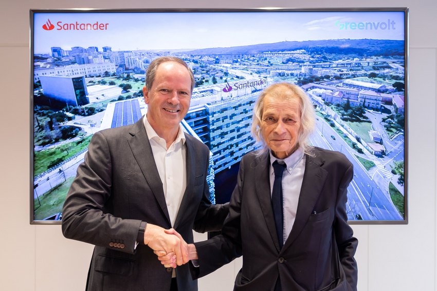 Balcões do Santander com energia verde